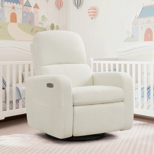 Latitude Run® Breh 35.6"W Power Swivel and Rocker Glider Recliner with USB and Type-C Port & Reviews | Wayfair