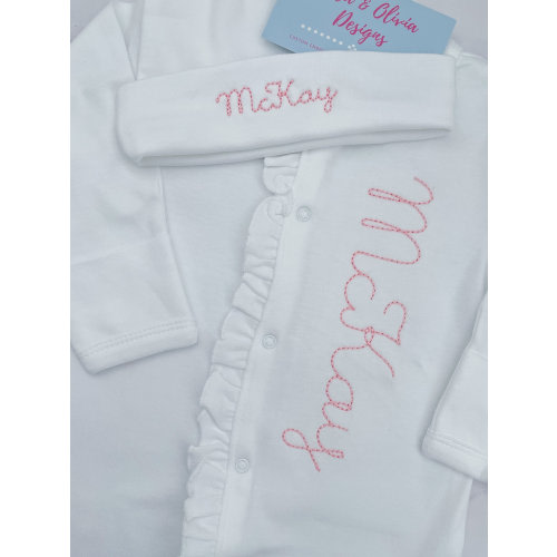 Baby girl monogram coming home outfit, baby girl monogram, baby girl gift, baby shower gift, take home outfit, baby girl onesie