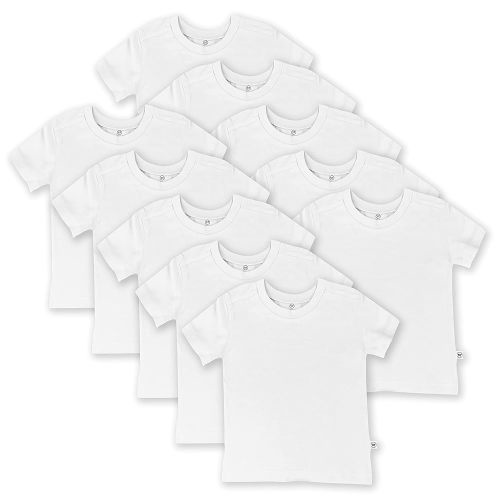 HonestBaby Multipack Short Sleeve T-Shirt Tee 100% Organic Cotton Infant Baby, Toddler, Little Kids Boys, Girls, Unisex