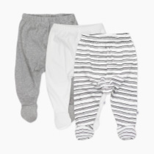 Honest Baby Clothing 3-Pack Organic Cotton Footed Harem Pants - Sketchy Stripe, 0-3 M