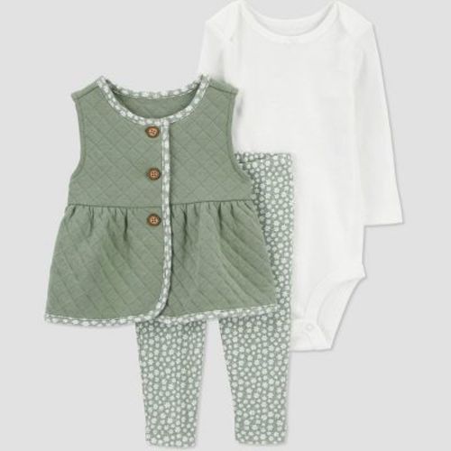 Carter's Just One You®️ Baby Girls' Vest Set - Green/white 3m