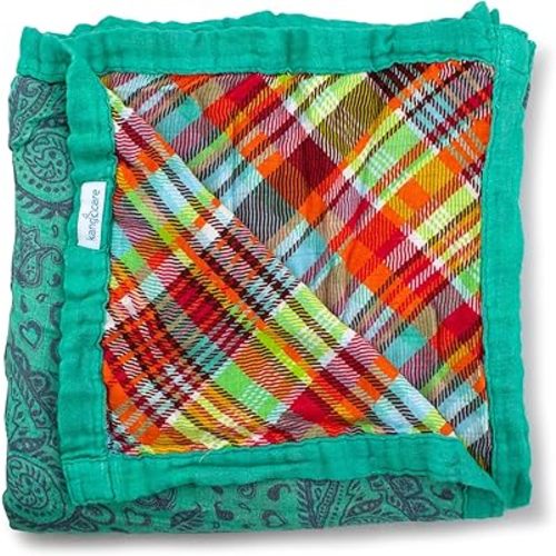 Kanga Care Serene Premium Viscose of Bamboo Muslin Double Layer Reversible Baby Blanket 47x47 - Quinn