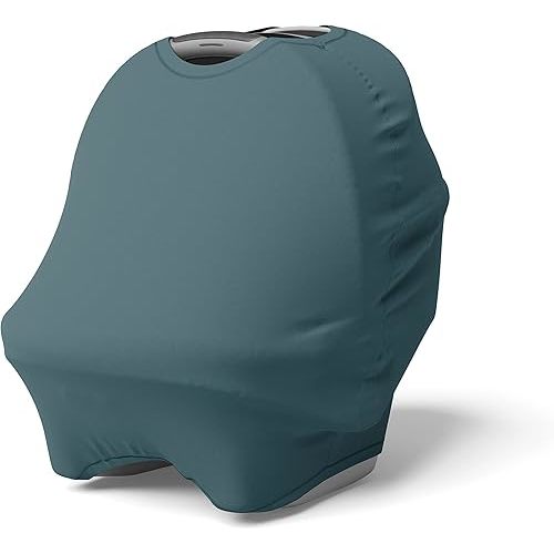 Natemia 4 in 1 Baby Car Seat Cover - Multi-Functional Stretchy & Soft Canopy, Nursing, Shopping Cart, & High Chair Cover
