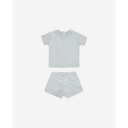 Ribbed Shortie Set || Dusty Blue – Quincy Mae