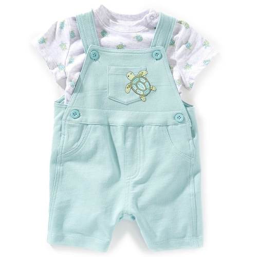 Little Me Baby Boys 3-12 Months Sleeveless Turtle-Motif Shortall & Short Sleeve Turtle-Printed T-Shirt 2-Piece Set