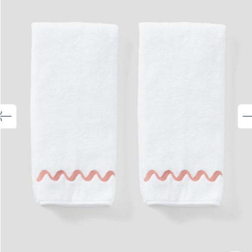 Wave Embroidered Hand Towels (pair)