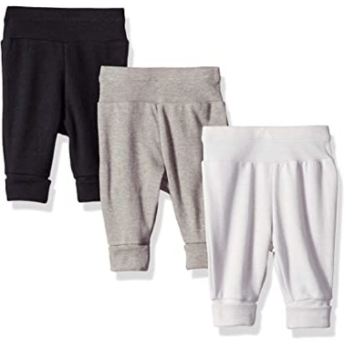 Hanes Pants, Flexy Soft Knit Pull-on Sweatpants, Stretch Joggers for Babies & Toddlers, 3-Pack