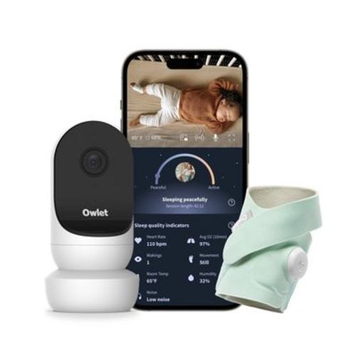 Owlet Dream Duo 2 Smart Baby Monitor - Includes FDA-Cleared Dream Sock & HD Video Wifi Camera, Color: Mint