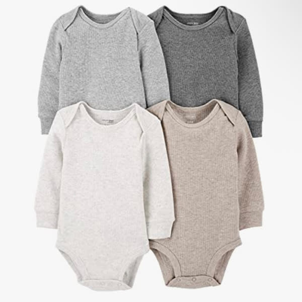 Simple Joys by Carter's Baby 4-pack Soft Thermal Long Sleeve Bodysuits