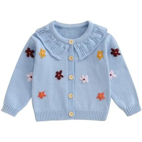 Toddler Girl Halloween Outfit Baby Girls Ghost Knit Cardigan Sweater Cute Fall Winter Knitwear Jacket Warm Clothes