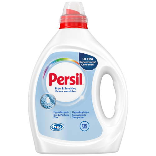 Persil Free & Sensitive Liquid Laundry Detergent, Unscented and Hypoallergenic for Sensitive Skin, Ultra Concentrated, 82.5 fl oz, 110 Loads