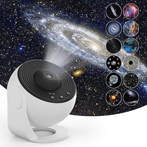 Star Projector,Rusoso Galaxy Projector,13 in 1 Planetarium Star Projector Realistic Starry Sky Night Light,360 °Rotation,Timing,Mute Design,Projection Effect forBedroom,Party,Game Rooms