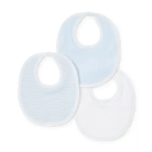 Blue Stripe 3 Pack Bib Set w/ Tulle Bag