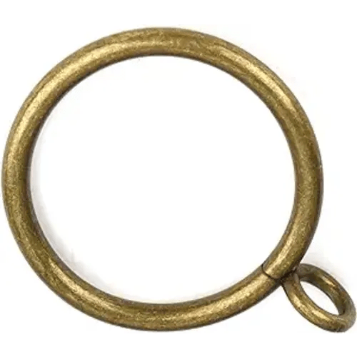 1 1/2-Inch Antique Brass Curtain Rings with Eyelets for Curtain Rods (Set of 30 PCS Curtain Rings) - 1 1/2 inch Inner Diameter