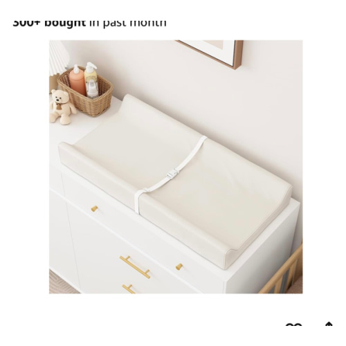 YACODAVO Wipeable Baby Changing Pad for Dresser and Table, Cozy Diaper Changing Pad with Waterproof & Wipe-Clean Leather Cover, Off-White