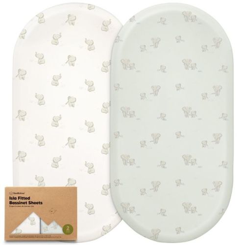 KeaBabies Bassinet Sheet for Baby Girls, Boys, 2-Pack Isla Fitted Bassinet Sheets, Bassinet Mattress Sheets (Elly)