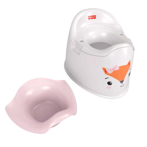 Fisher-Price Friendly Fox Potty Toddler Toilet Training Chair With Removable Bowl, 2 Pieces, Children Ages 18 Months+