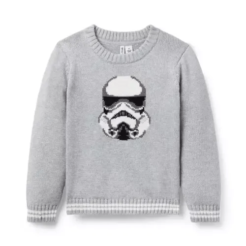 Boy Classic Grey Heather STAR WARS Stormtrooper Sweater by Janie and Jack - 6-12M