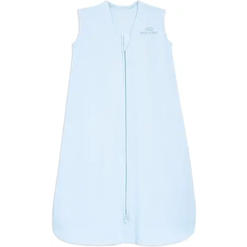 HALO SleepSack, 100% Cotton Wearable Blanket, Swaddle Transition Sleeping Bag, TOG 0.5, Baby Blue, Small, 0-6 Months