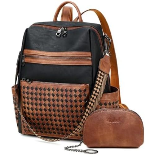 Leather Backpack Purse for Women Designer Ladies Shoulder Bag Fashion Faux Work Travel Handbags