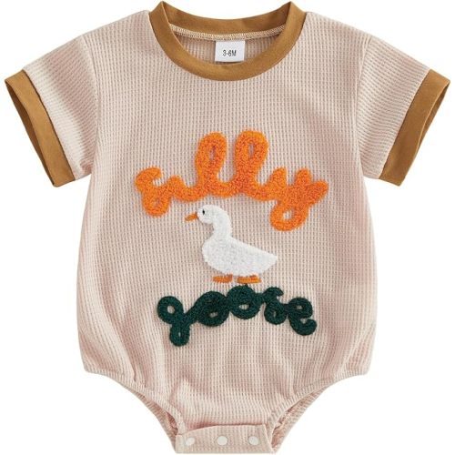 Lucikamy Newborn Baby Boy Girl Summer Clothes Funny Print Sweatshirt Romper Oversized Infant Short Sleeve Bodysuit