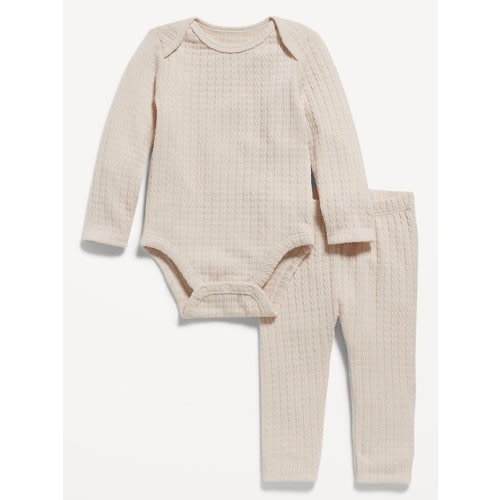 Unisex Jacquard-Knit Bodysuit & Pants Set for Baby
