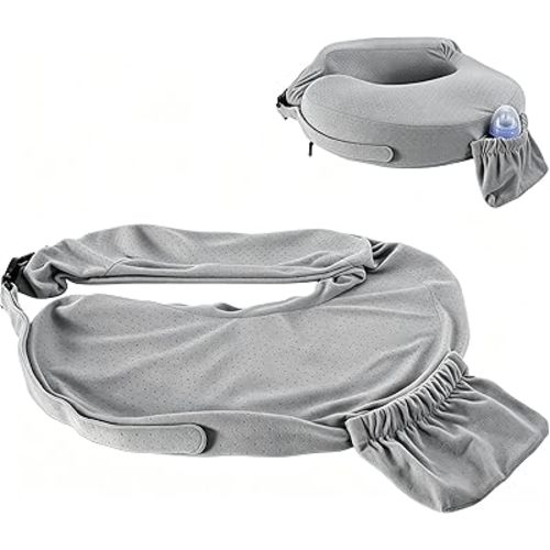 Nursing Pillow Cover Compatible with My Breast Friend, Replacement Cover Fit for My Breast Friend, Stretchy and Soft Slip Nursing Pillow Cover Sleeve with Handy Side Pocket, Gray,1 Pack(No Pillow)