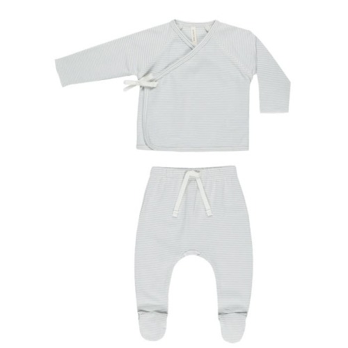Wrap Top + Footed Pant Set