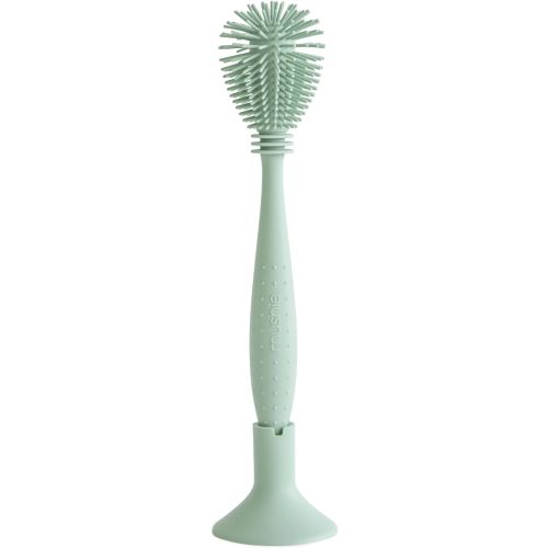 mushie Baby Bottle Brush | Soft Silicone with Suction Base (Cambridge Blue)