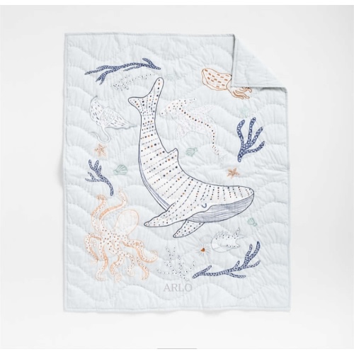 Aquatic Life Organic Cotton Baby Crib Quilt