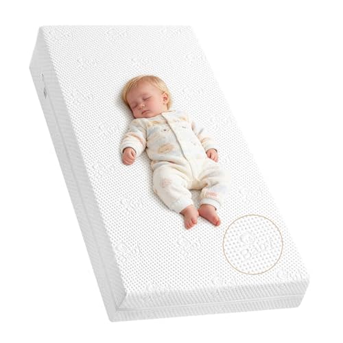 Crib Mattress, Dual Sided Memory Foam Baby Toddler Bed Mattress, 52" x 27.6" x 5.5" Mattresses for Baby Toddler, Fits Standard Cribs&Toddler Beds