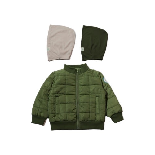 Baby Puffer Jacket with Removable Hood, Olive