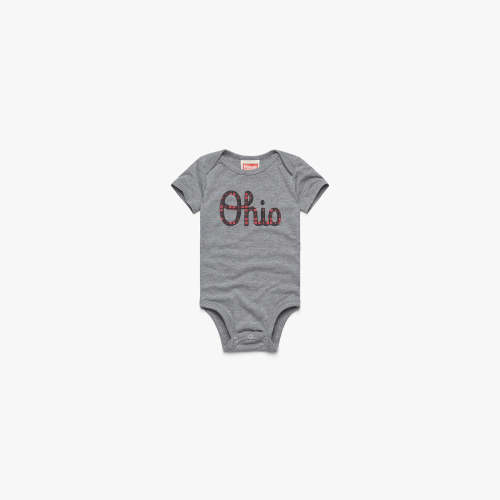 Script Ohio Plaid Baby One Piece