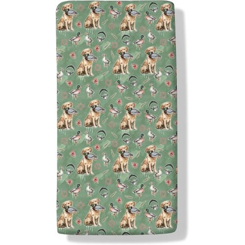 Duck Hunting Hunter Baby Crib Sheets Hunting Life Fitted Crib Mattress Cover for Standard Crib Toddler Mallard Duck Dog Baby Sheet 28x52in