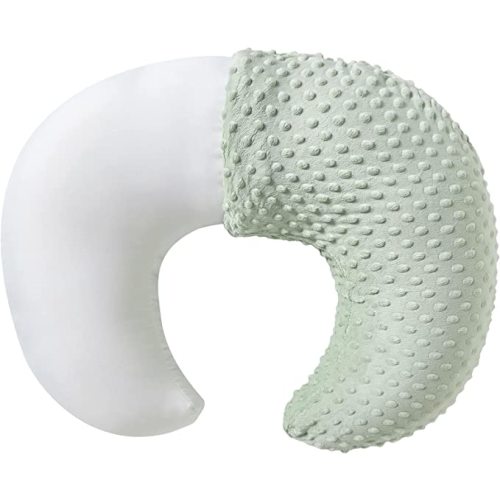 Nursing Pillow and Positioner with Minky Cover for Breastfeeding and Bottle Feeding, Propping Baby, Tummy Time, Baby Sitting Support, Awake-Time Support (Green, 22" x 17.7" x 5.9")