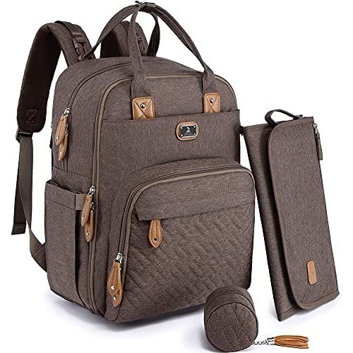 Diaper Bag Backpack with Portable Changing Pad, Pacifier Case and Stroller Straps