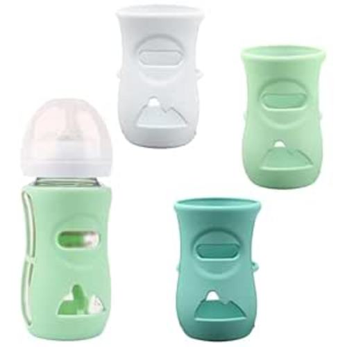 3 Pack Silicone Sleeves for Avent Natural Glass Baby Bottles, Anti Breakage Baby Bottle Holder, Compatible Philips Avent Glass Natural Baby Bottle 8 oz, BPA Free