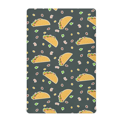 Crib Sheets for Boys Girl Cute Neutral Mini Crib Mattress Sheets Fitted, Mexican Tacos Toddler Baby Sheets for Crib Mattress Soft & Breathable 39 * 27 * 5In