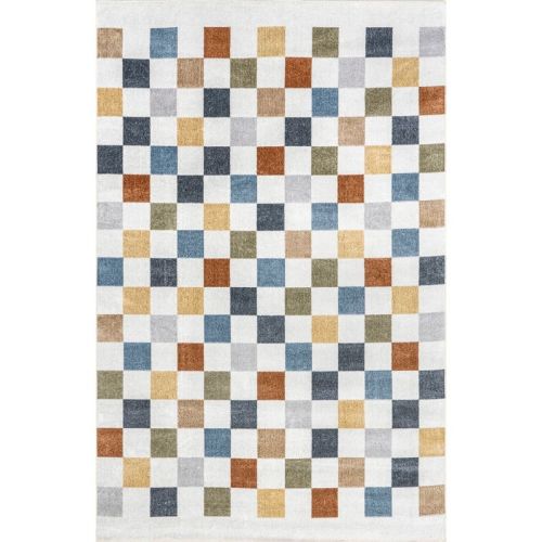 Nuloom Naya Checkered Pet Friendly Machine Washable Area Rug, 4' x 6', Multicolor