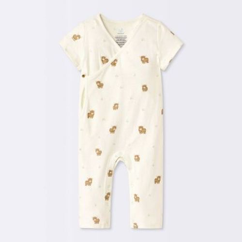 Baby Boys' Cow Knit Wrap Romper - Cloud Island™ Off-White 6-9M