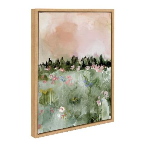 18" X 24" Sylvie Landscape 01 Framed Canvas By Annie Quigley Natural: Kate & Laurel, Wall Art Decor, Transitional Style
