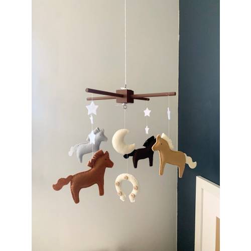 baby mobile - baby crib mobile - horse mobile -baby gift neutral - cowboy mobile - farm baby mobile - baby decor horse - western nursery