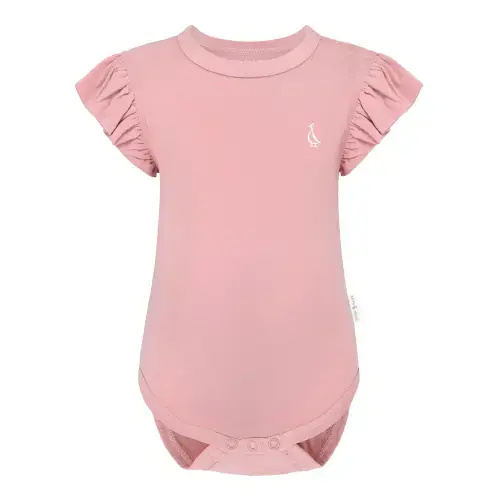 Premium Frill Sleeve Baby Onesie Bodysuit – RAPH&REMY® - Color: PINK, Size 0-3 Months