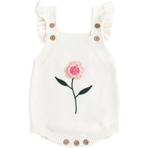 Simplee kids Baby Girls Sunflower Knit Rompers Knit Clothes for Newborn Baby Girls