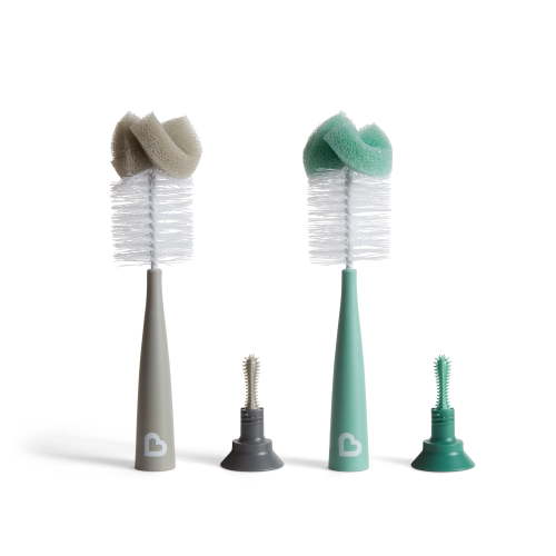 Munchkin® Sponge™ Bottle Brush, Gray/Sage, 2 Pack, Unisex