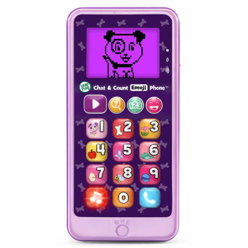 LeapFrog Baby Toy Violet Chat and Count Emoji Phone with Numbers Videos and Sound Effects
