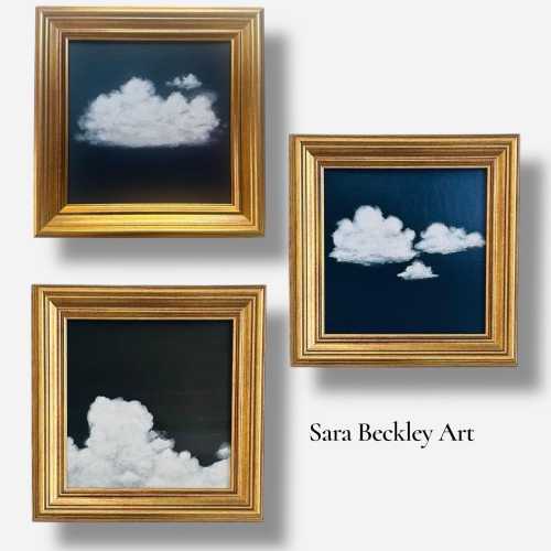 Framed Storm Clouds Giclee Print Bundle: Small Original Art With Frames