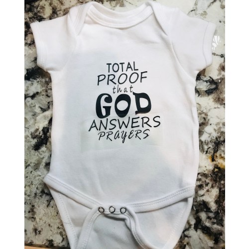 Total Proof That God Answers Prayers Onsesie - Custom Baby Onesie - Baby Shower Gift - Adoption Gift - Pregnancy Announcement - IVF Baby