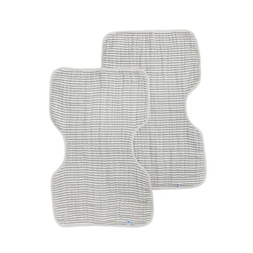 Little Unicorn Ultra-Absorbent Premium Burp Cloth 2 Pack | Soft on Baby's Skin | Larger Size | Ergonomic Design | Set of 2 (Grey Stripe)