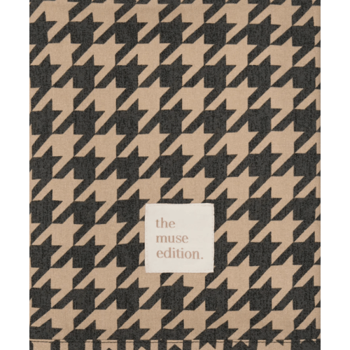the muse edition: Black Houndstooth Linen Baby Blanket